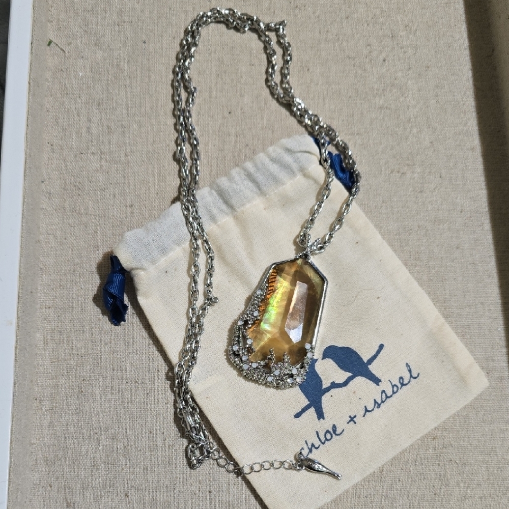 Chloe + Isabel Silver and Gold Necklace with Blue Accents
